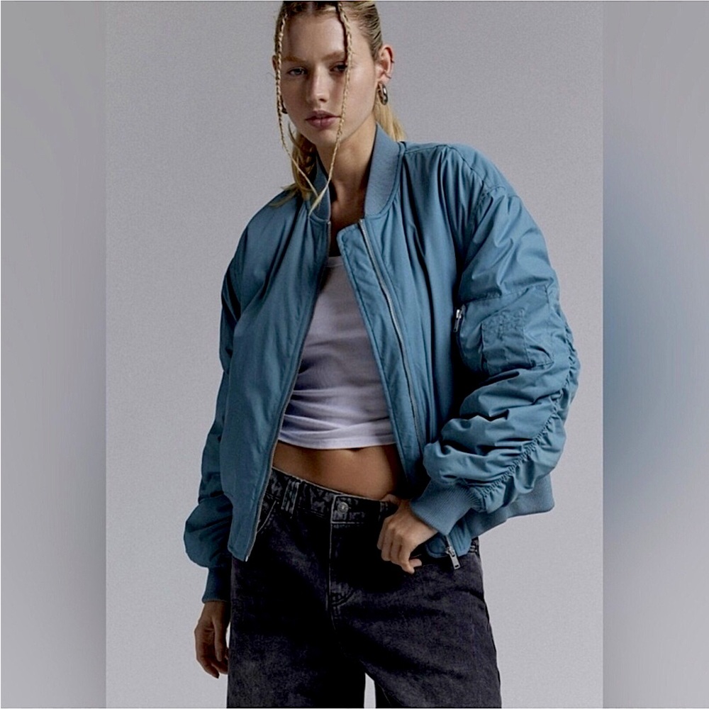 UO Barrel Sleeve Bomber Jacket